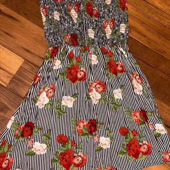 Feathers Women Party Stripes Strapless Floral Dress size small - Picture 5 of 5